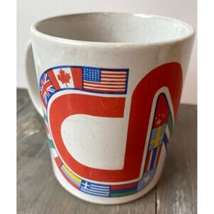 Vintage CNN Media Network World Flags International Block Letter Coffee Mug